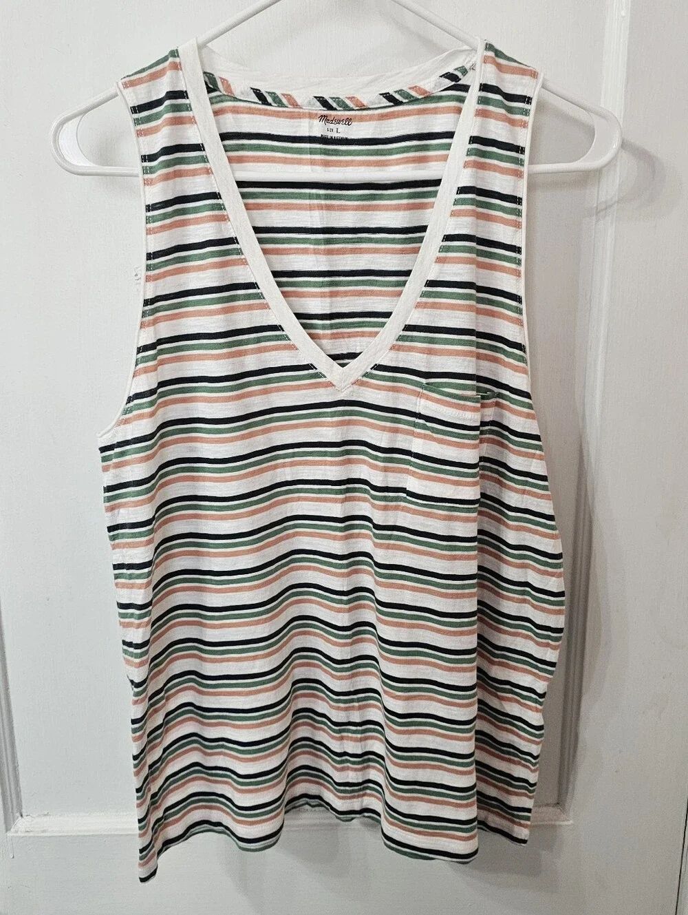 Madewell V Neck Tank, Sz Large, Like New!